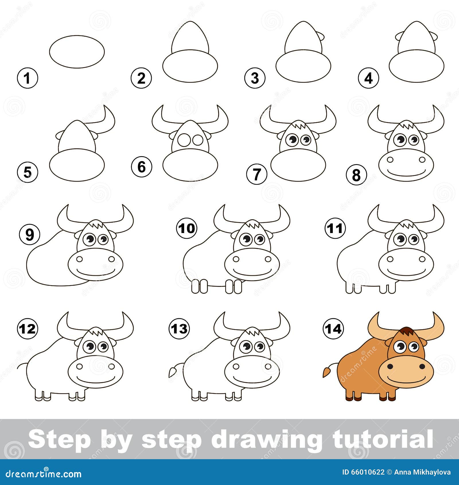 Come Disegnare Un Yak Illustrazione Vettoriale