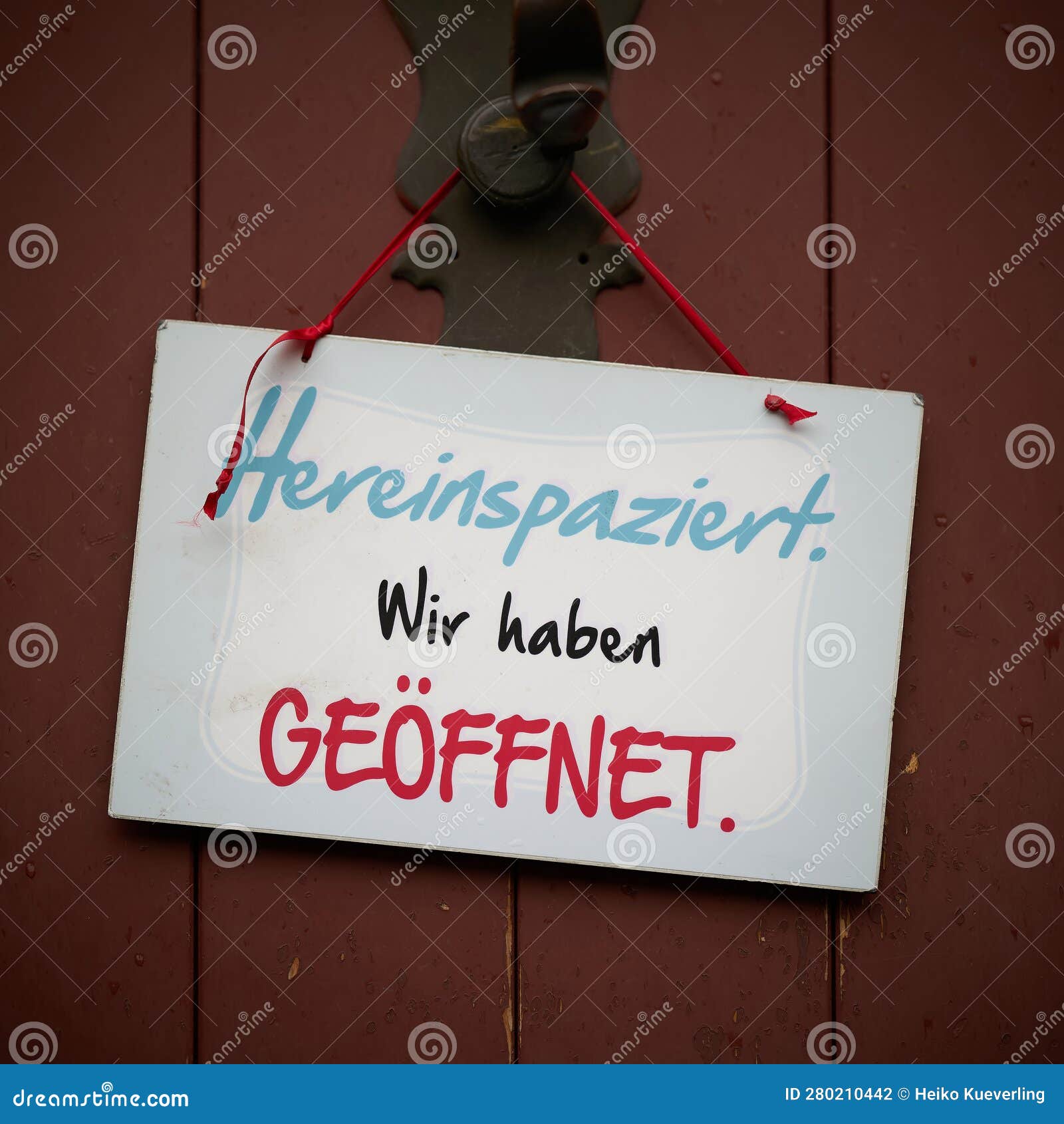 Outdoor Open Sign in German Stock Photo - Image of sign, german: 269569508