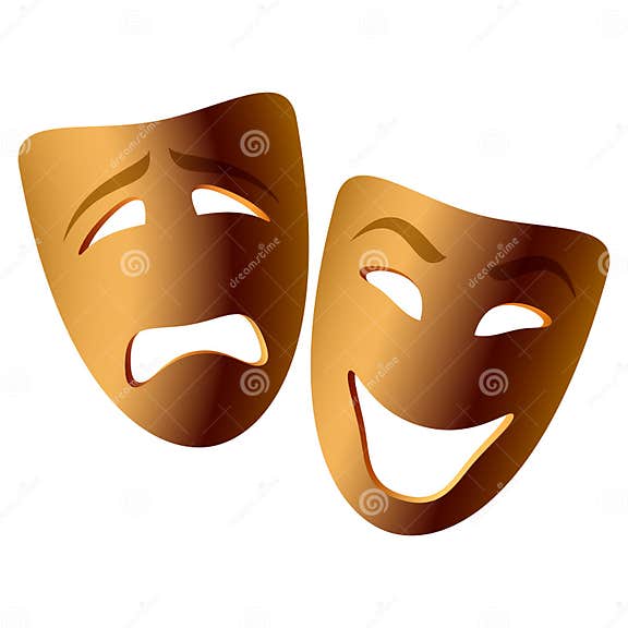 Comedy and tragedy masks stock vector. Illustration of melancholy - 6632197