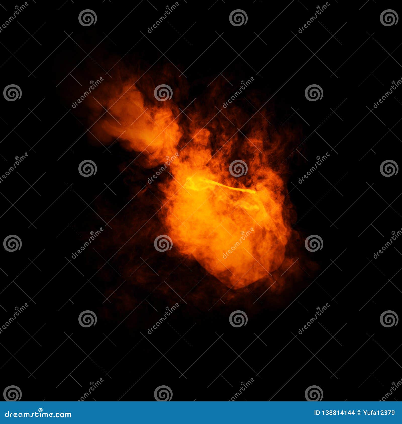 Fire Comet in Space . Powerful Star Moving. Concept Art. Isolated on