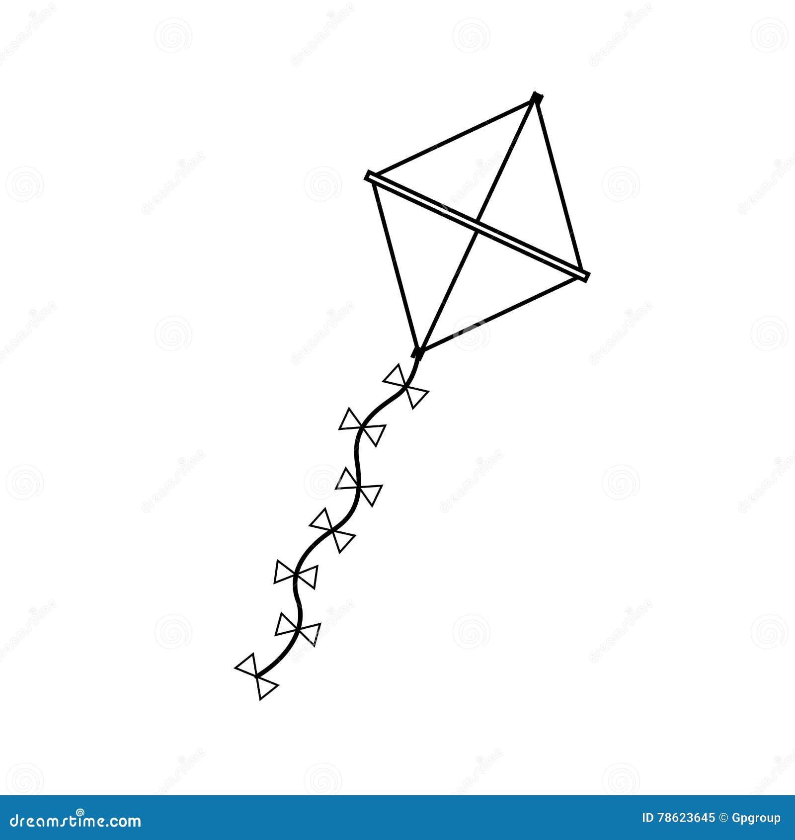 Cometa De La Silueta En Forma Triangular Ilustración del Vector -  Ilustración de viento, juego: 78623645, image size:1600x1690