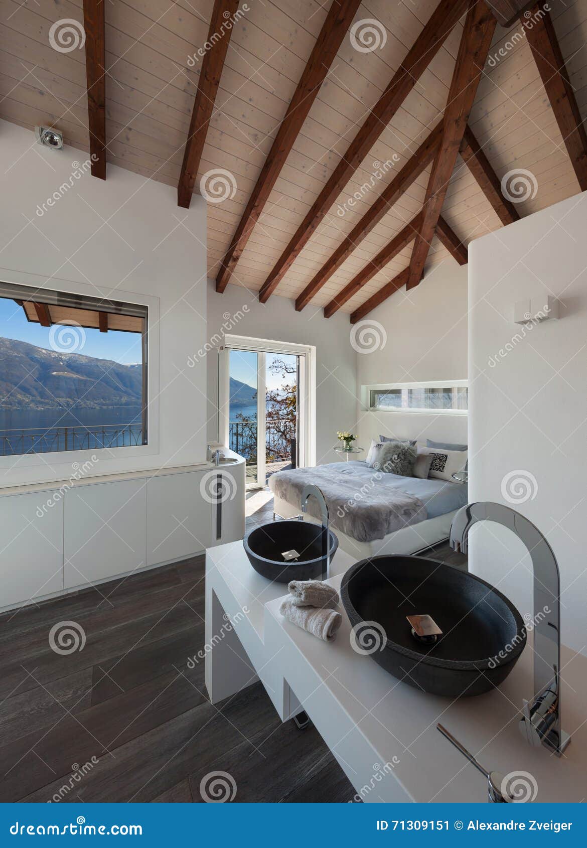 Comfortable Bath in Bedroom Stock Image Image of modern, interior