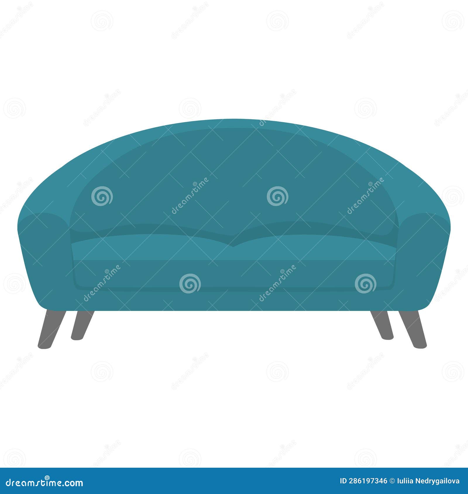 Comfortable Blue Sofa, Interior Design Element for Living Room or