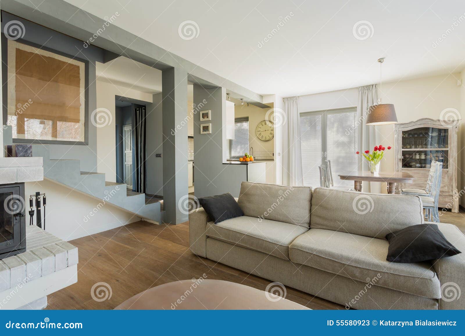 Comfortable couch in room stock image. Image of floor 55580923