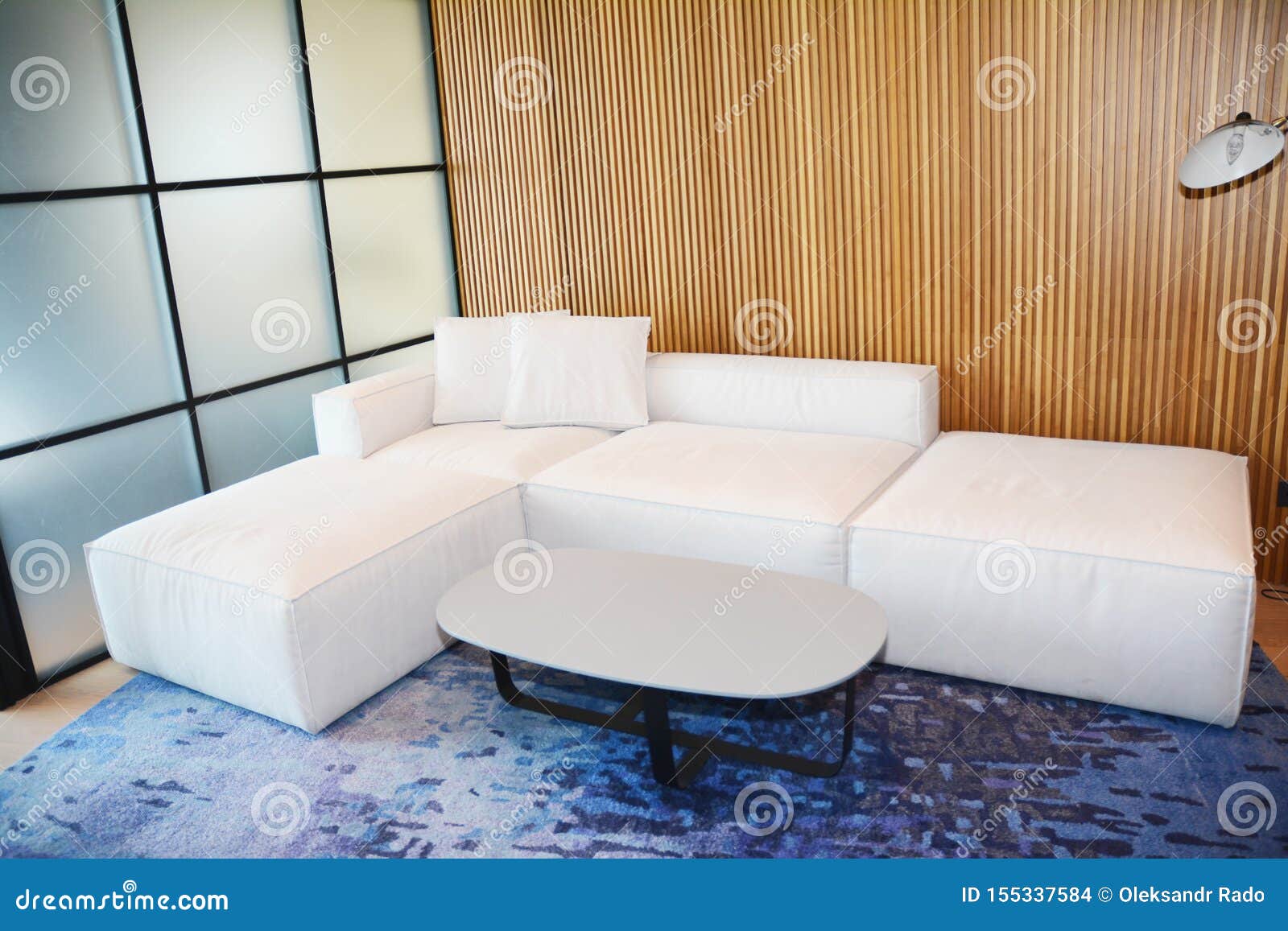 Comfortable Home White Sofa with White Table Stock Photo Image of