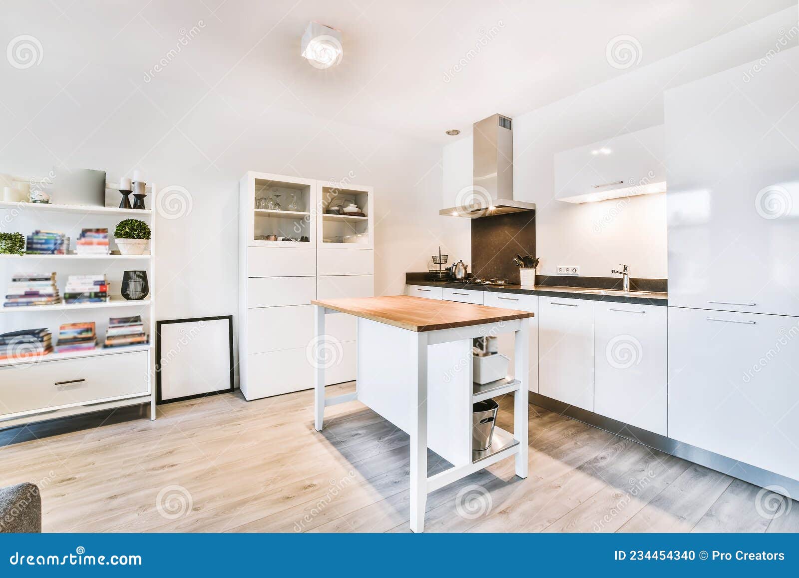 Comfortable kitchen design stock photo. Image of empty 234454340