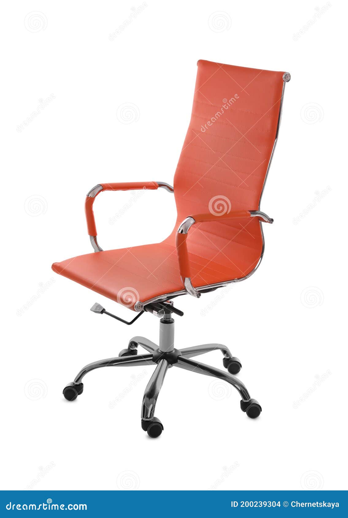 Comfortable Leather Office Chair Isolated on White Stock Photo Image