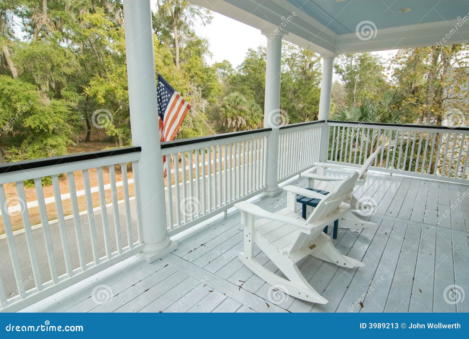 Comfortable porch stock image. Image of white, forest 3989213
