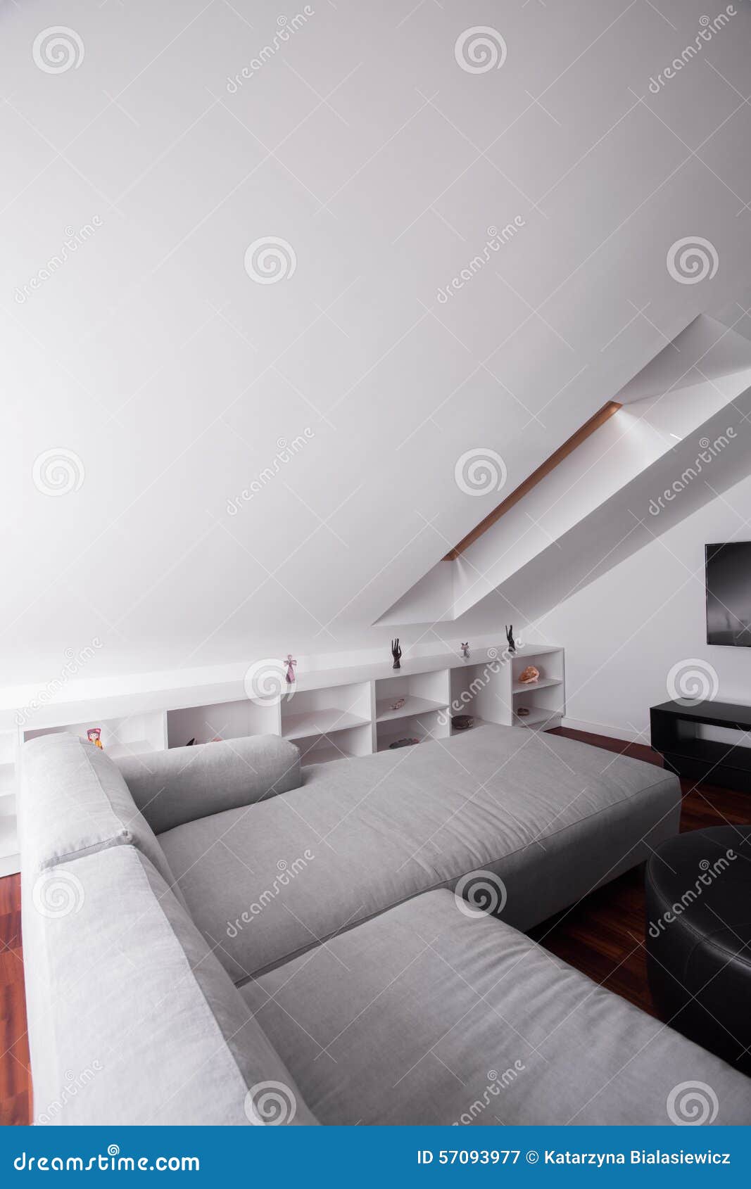 Comfortable sofa in attic stock image. Image of luxury 57093977