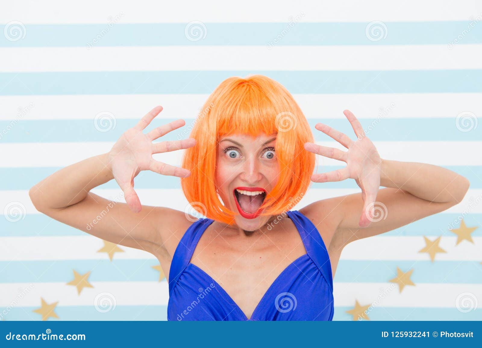 Comic Actress Concept Woman Playful Mood Having Fun Lady Actress