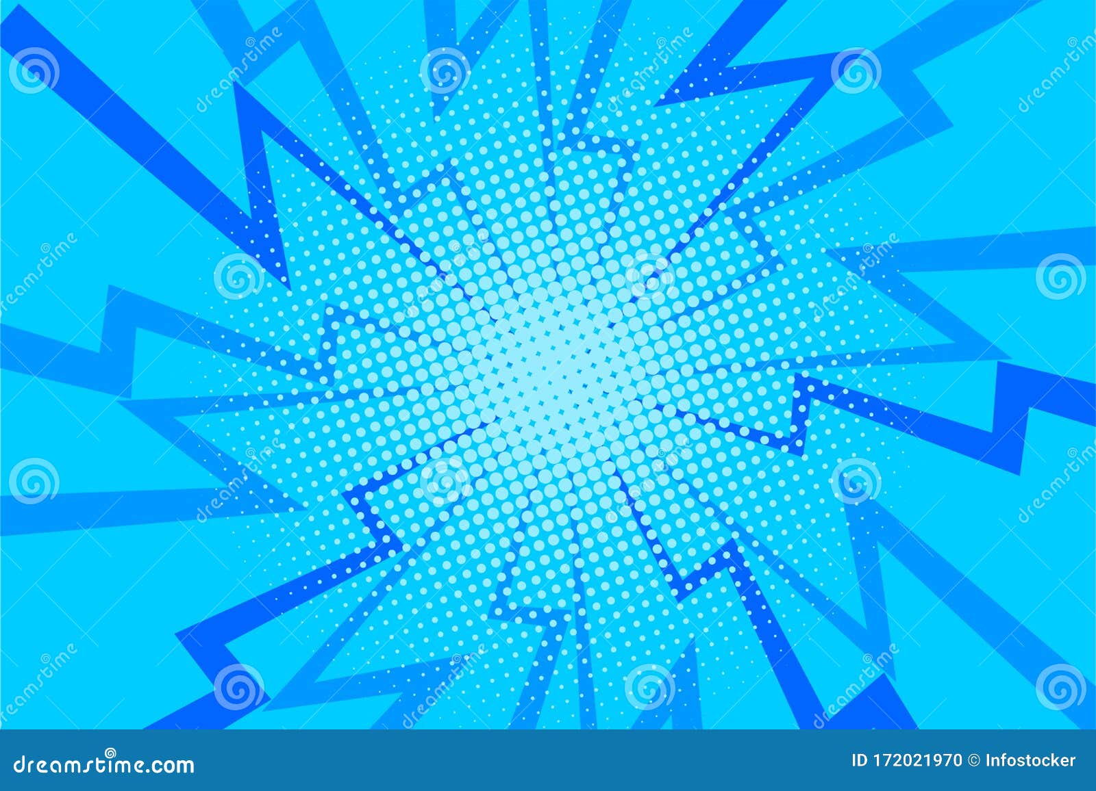 Comic Blue Sunbeam Background Retro Pop Art Style Cartoon Stock Vector -  Illustration of boom, halftone: 172021970