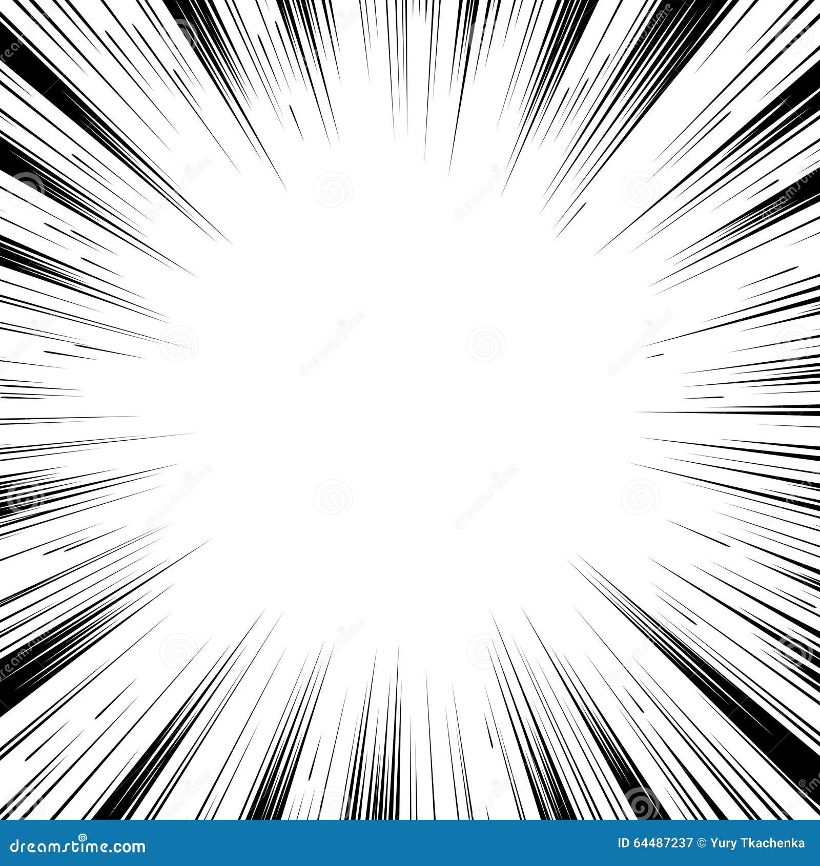 Comic Book Black And White Radial Lines Background Stock Vector - Image