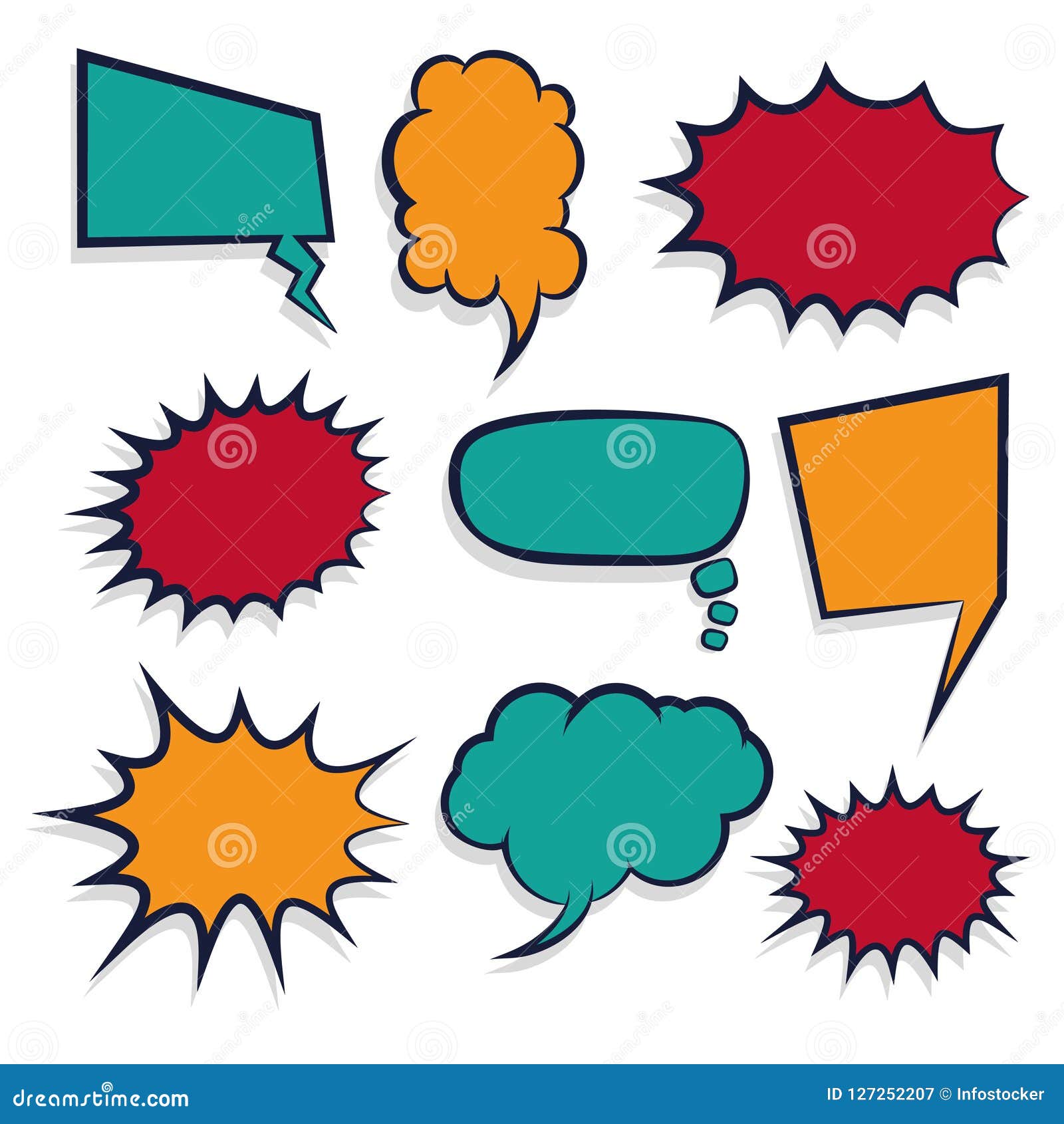 Comic Book Colored Empty Speech Bubble for Text Stock Vector - Illustration  of abstract, design: 127252207
