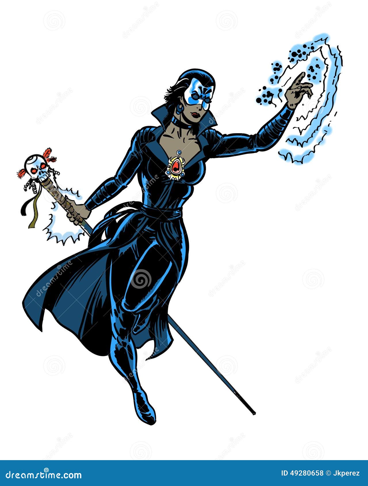 comic book illustrated voodoo mystic character