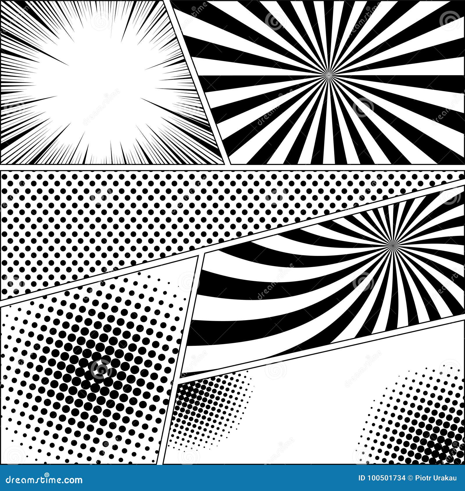 Comic Book Monochrome Background Stock Vector - Illustration of halftone,  empty: 100501734