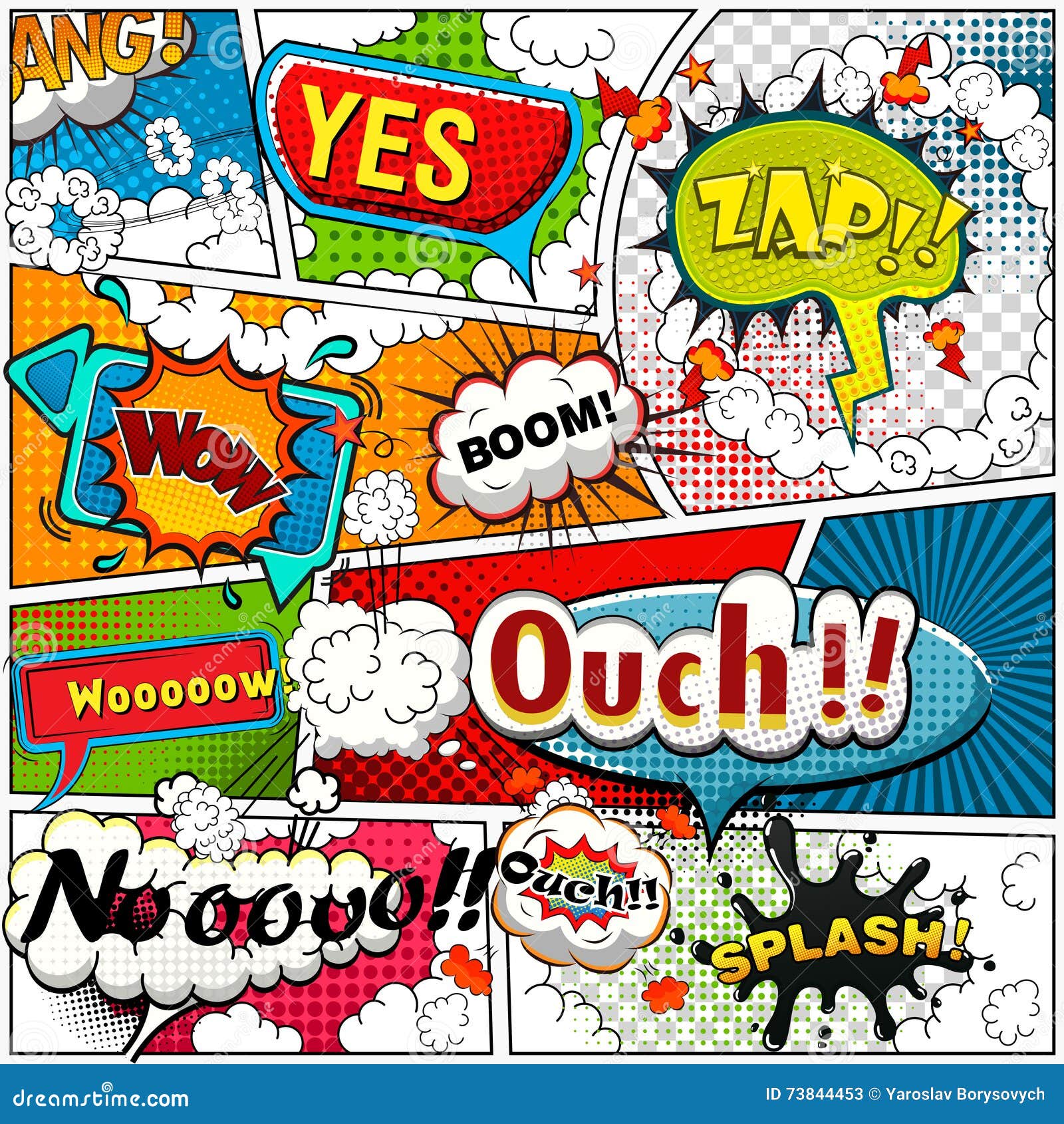 Comic Book Strip Templates Superhero Cartoon Blank Digital Paper