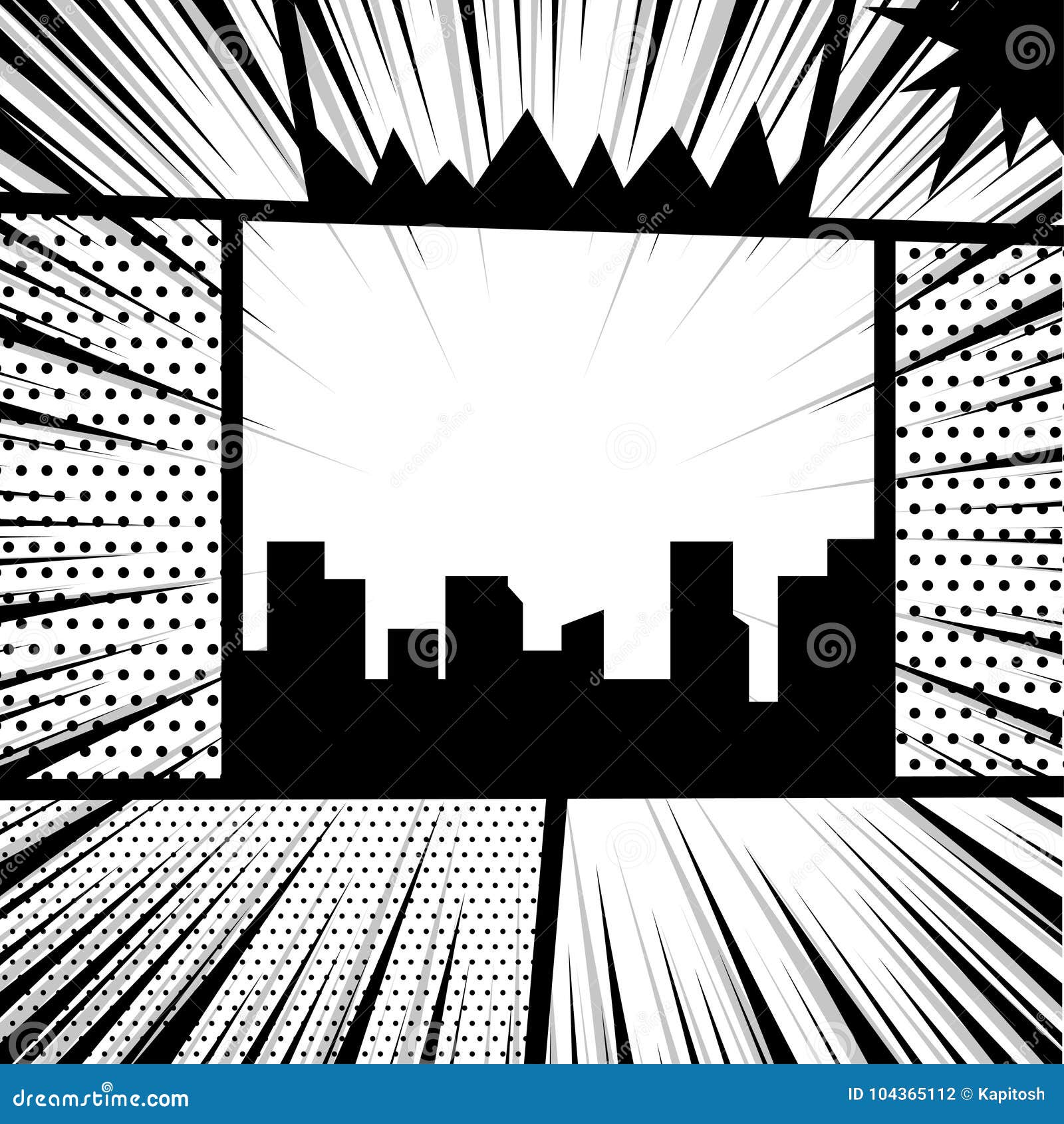 Comic Book Pop Art Monochrome Mock Up Stock Vector - Illustration of city,  bubble: 104365112