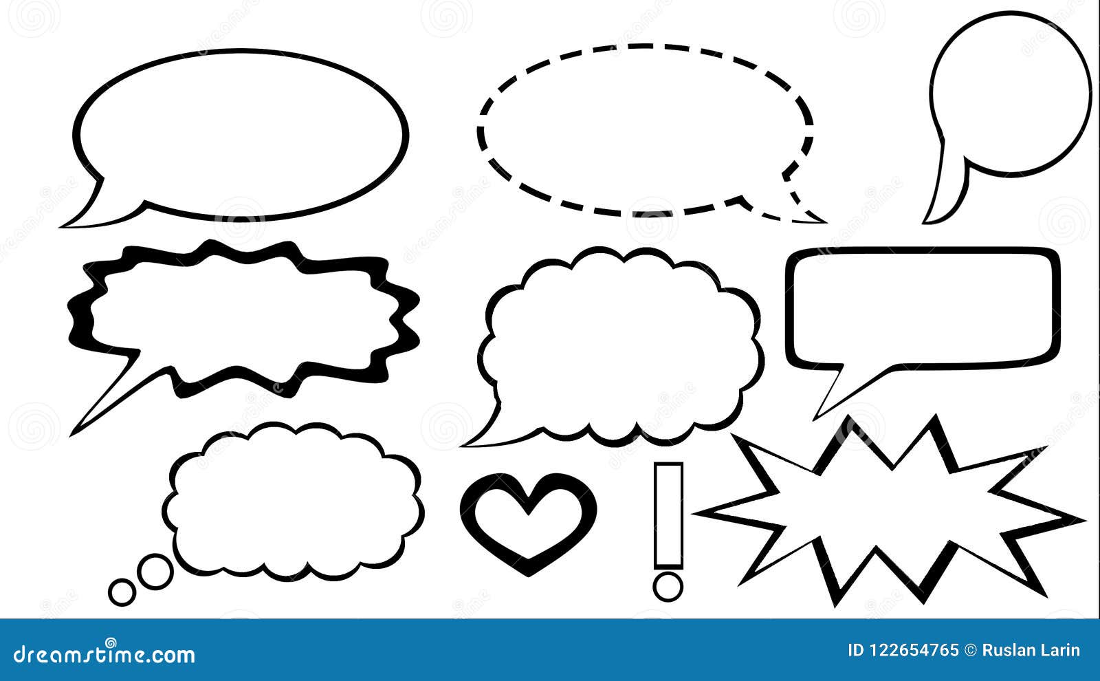Download Set Of Comic Style Speech Bubbles Isolated Stock Illustration Illustration Of Banner Cloud 122654765