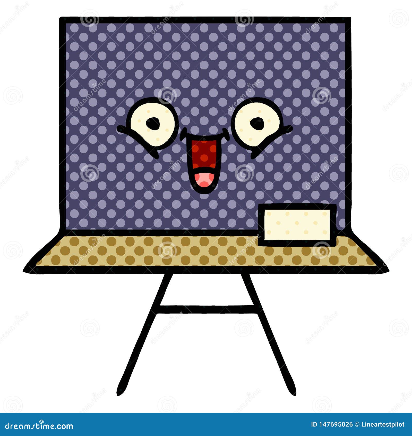 Comic Book Style Cartoon Chalkboard Stock Vector Illustration of