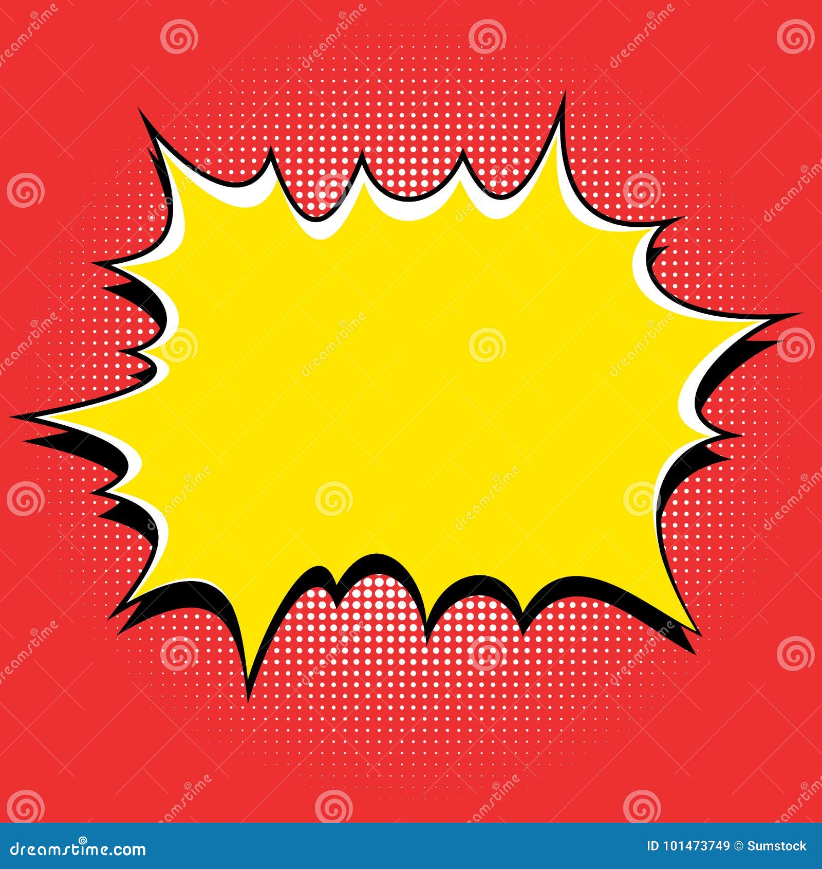 Comic Book Style Yellow Burst on Red Background Stock Vector ...