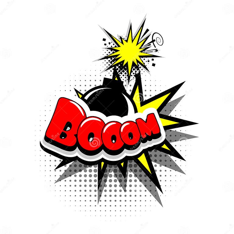 Comic Book Text Bubble Advertising Boom Stock Vector - Illustration of ...