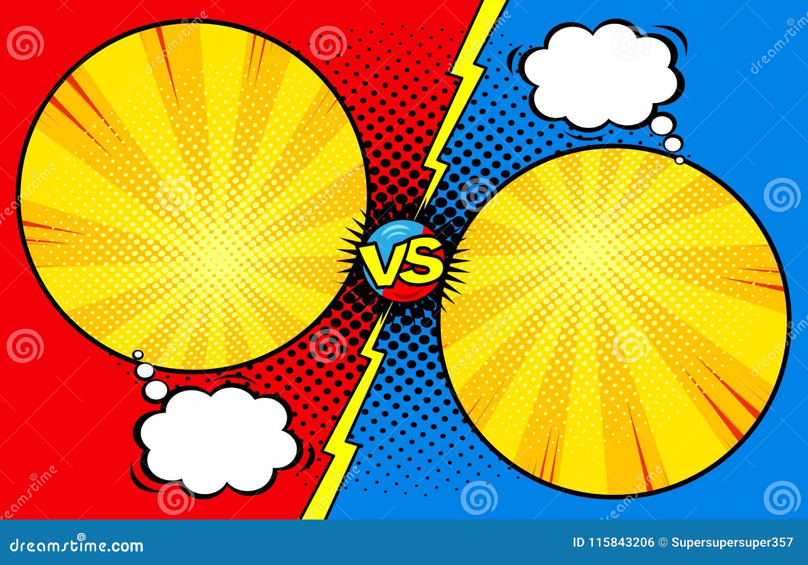 Comic Book Versus Template Background Battle Intro Halftone Print