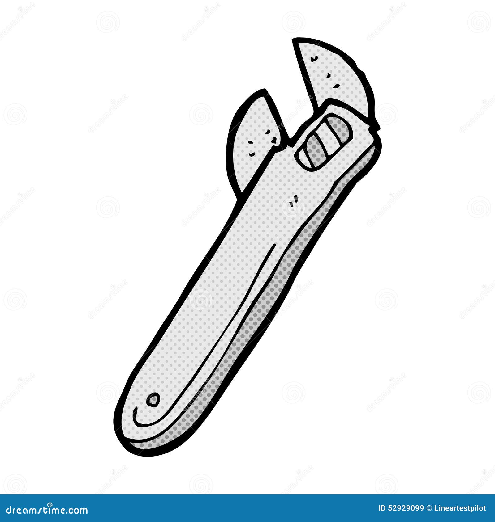 Cartoon Adjustable Wrench Or Spanner Vector Illustration
