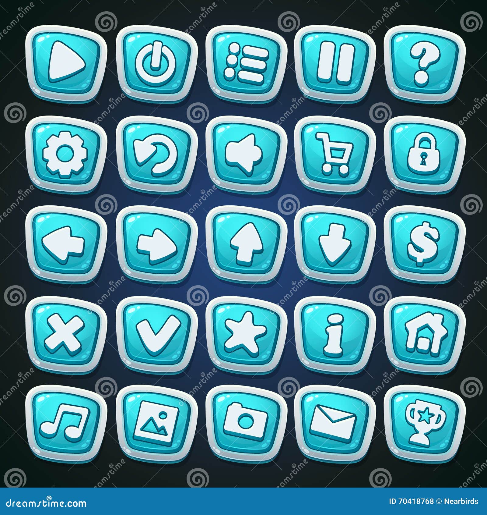 Comic cartoon buttons set stock illustration. Illustration of button 70418768