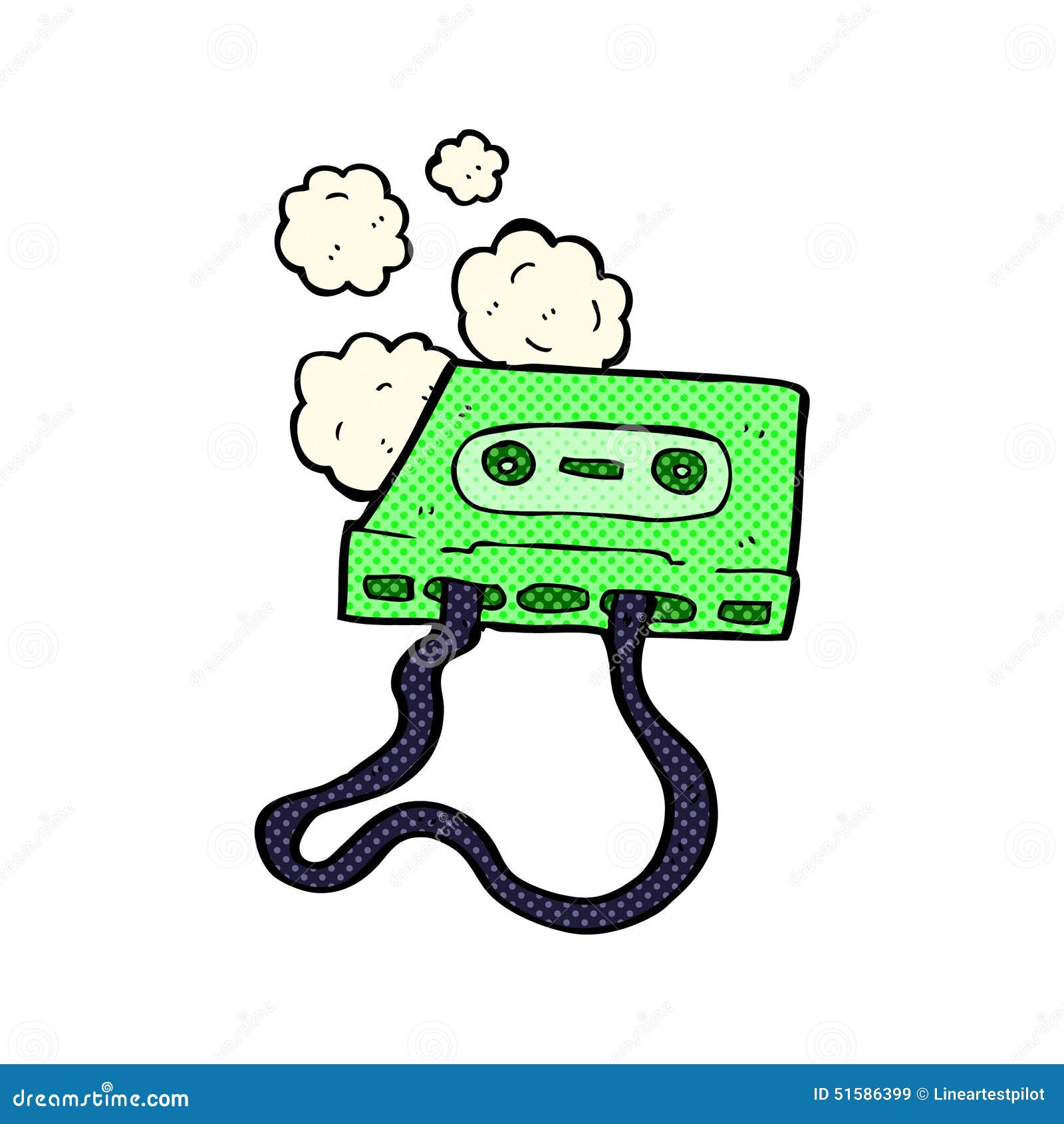 Comic Cartoon Cassette Tape Stock Illustration Illustration of tape