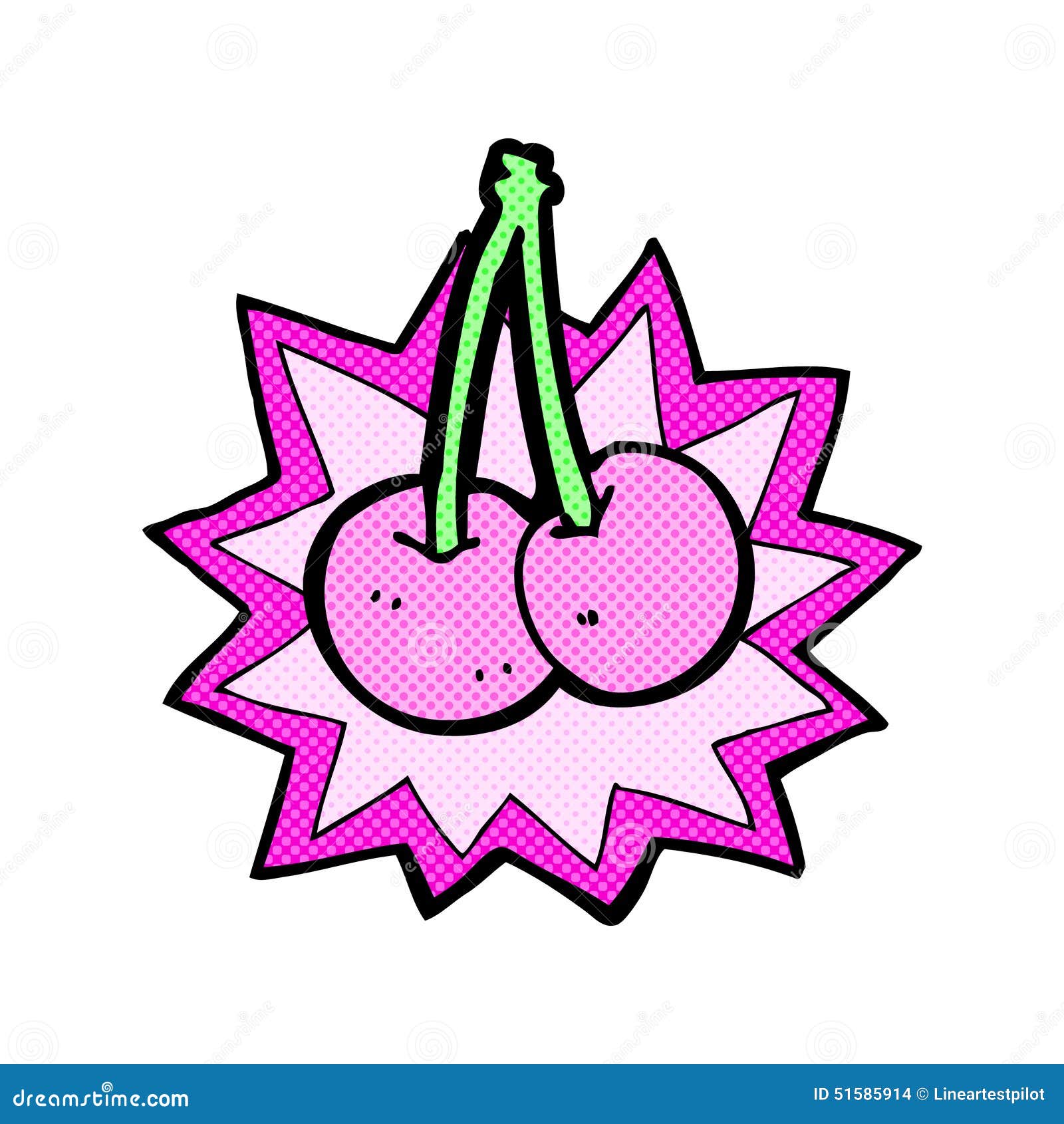 Comic Cartoon Cherries Symbol Stock Illustration Illustration of