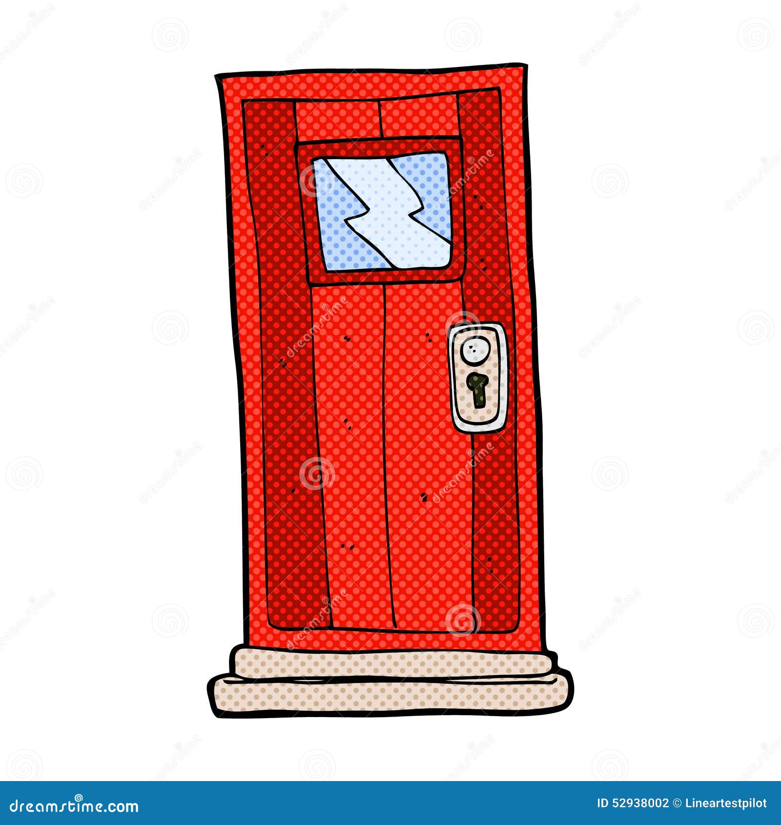 Comic cartoon door stock illustration. Illustration of comic 52938002