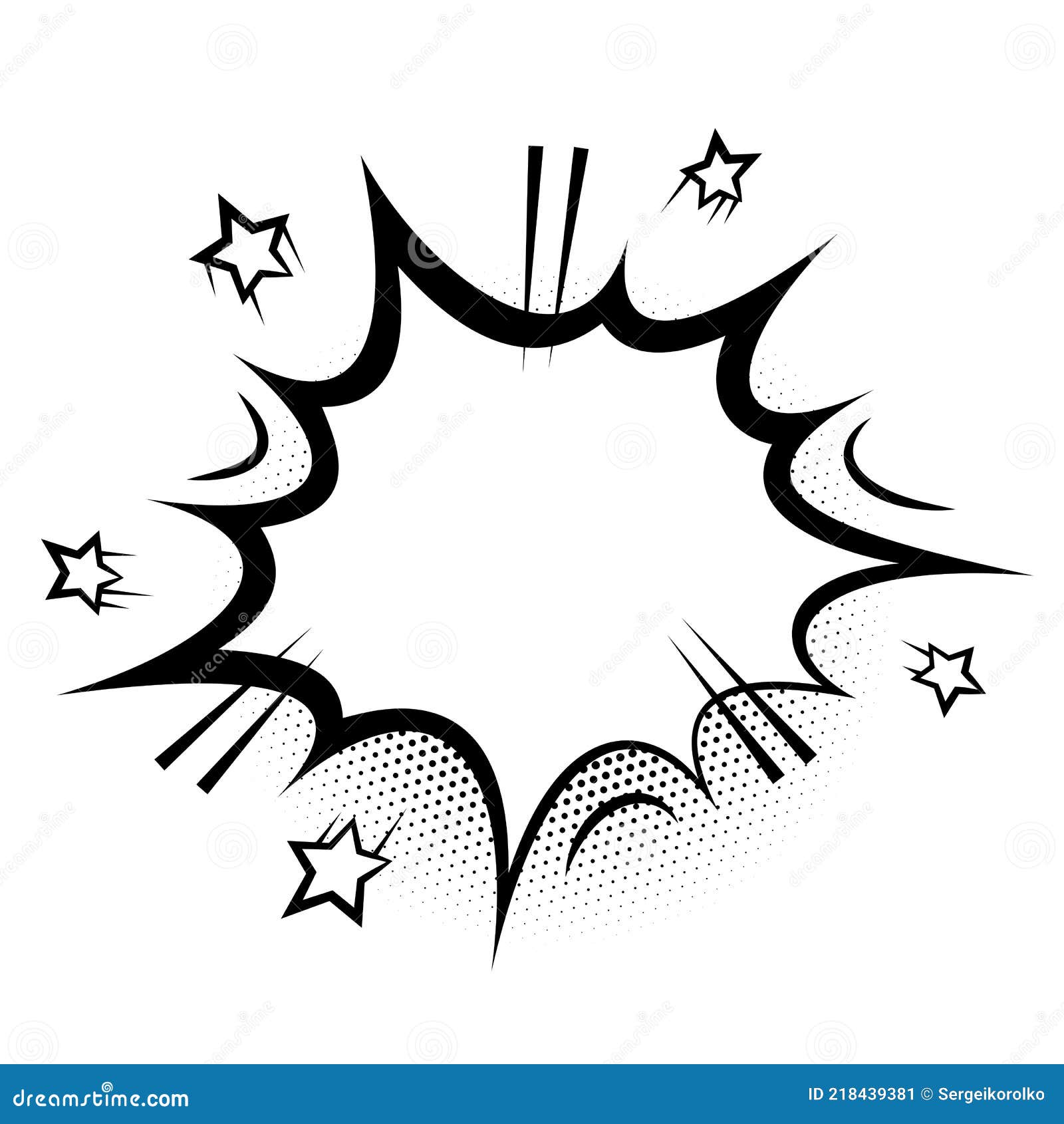 comic cartoon explosion on halftone background with copy space for your text. pop art 
