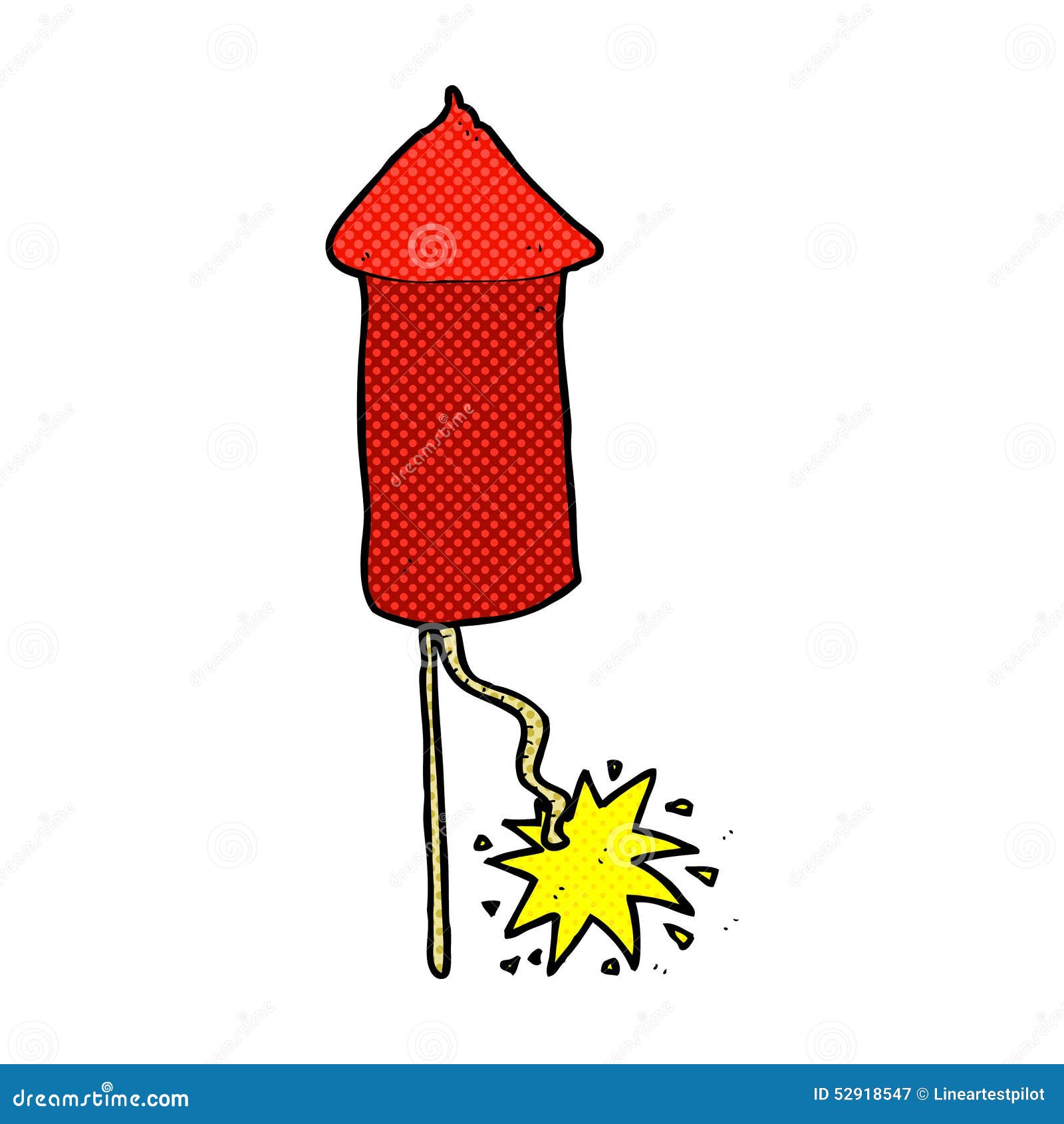 Comic cartoon firework stock illustration. Illustration of retro - 52918547