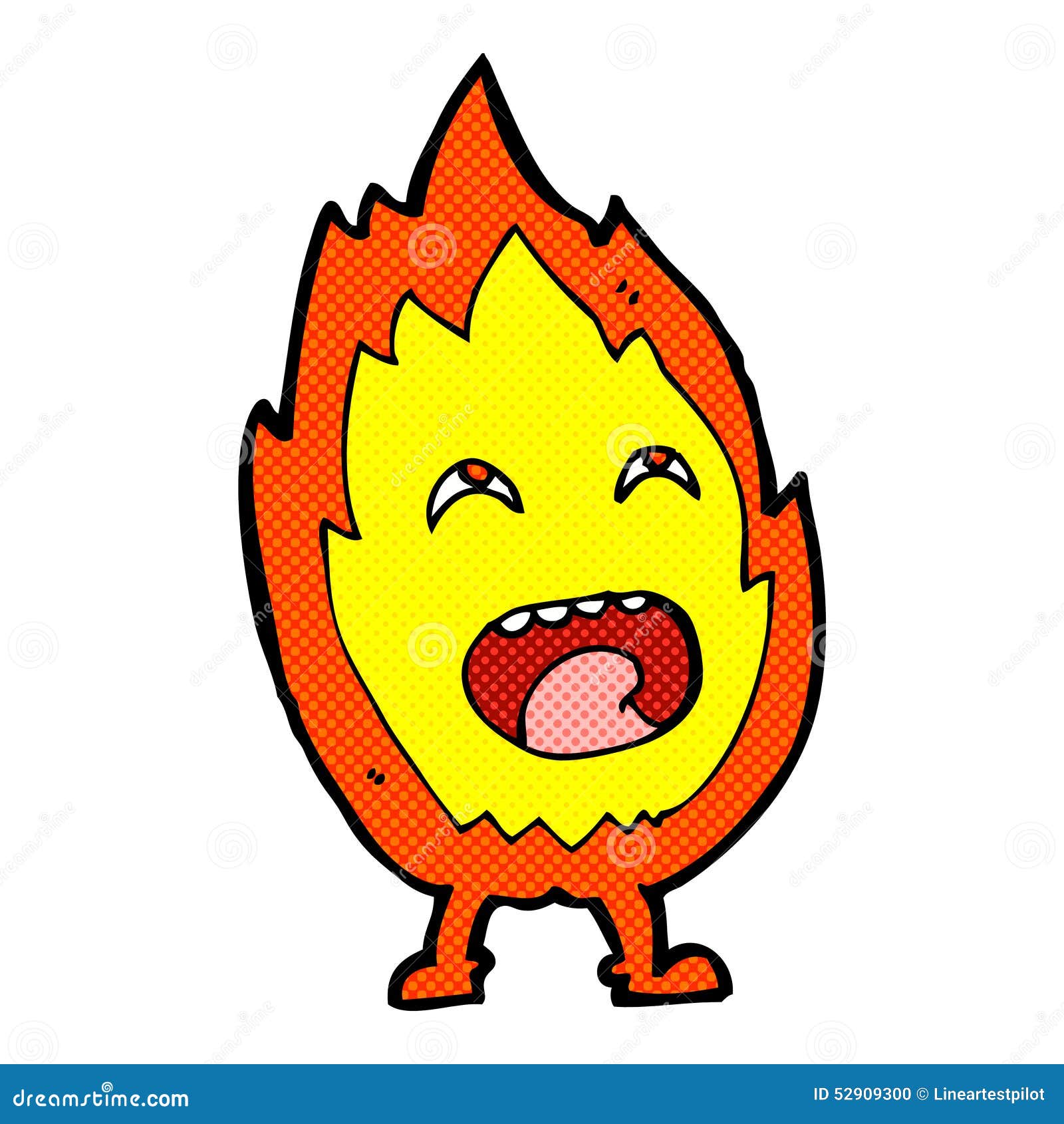 Comic Cartoon Flame Character Stock Illustration Illustration of retro, comic 52909300