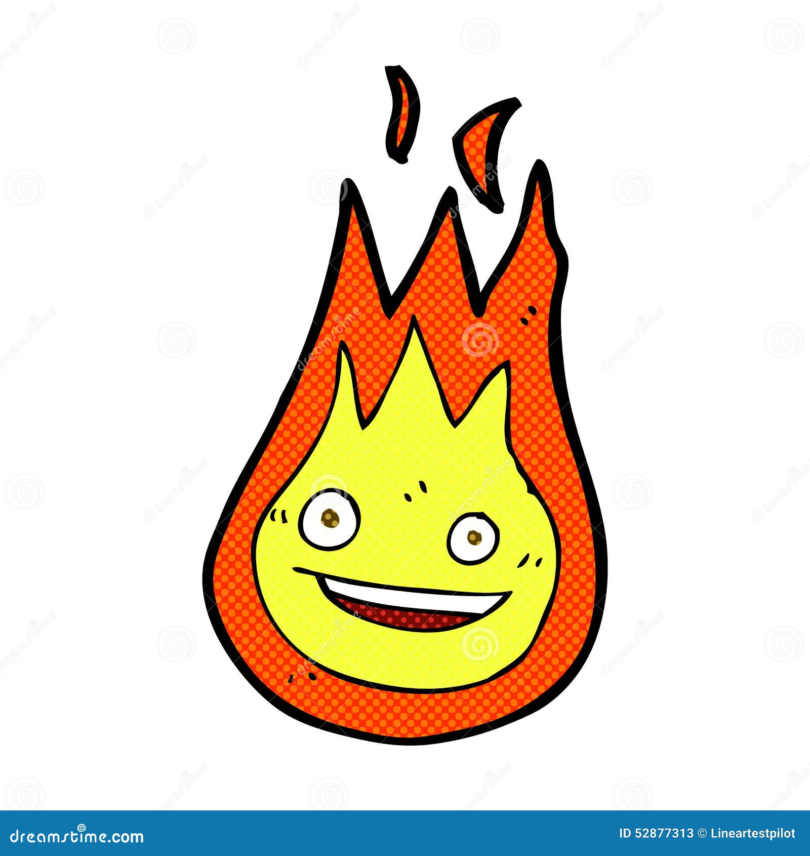 Comic Cartoon Friendly Fireball Stock Illustration - Illustration of ...