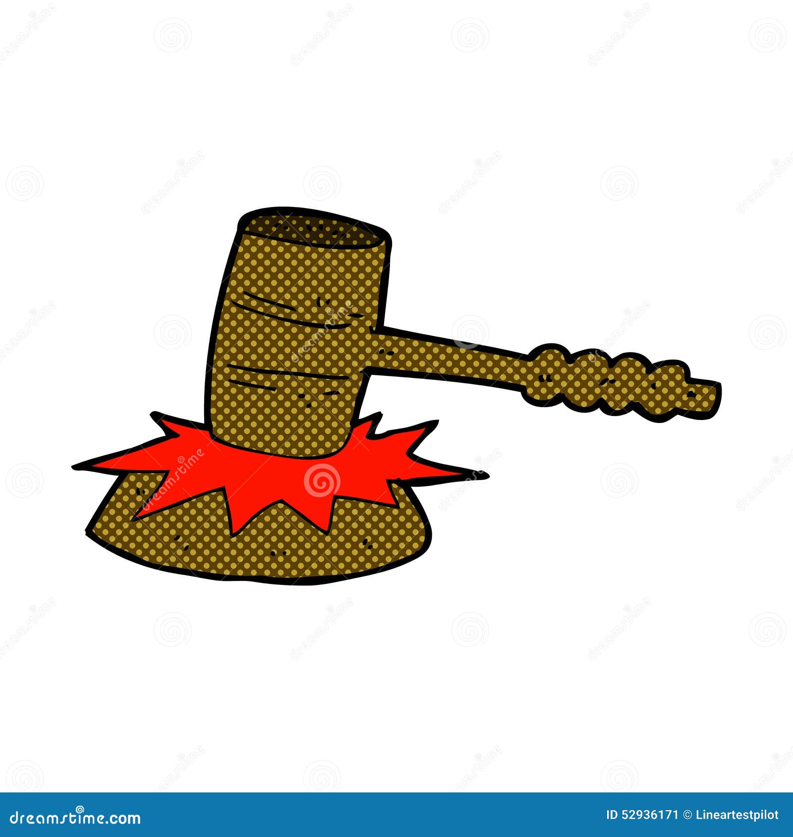 Comic Cartoon Gavel Banging Stock Illustration Illustration of hammer
