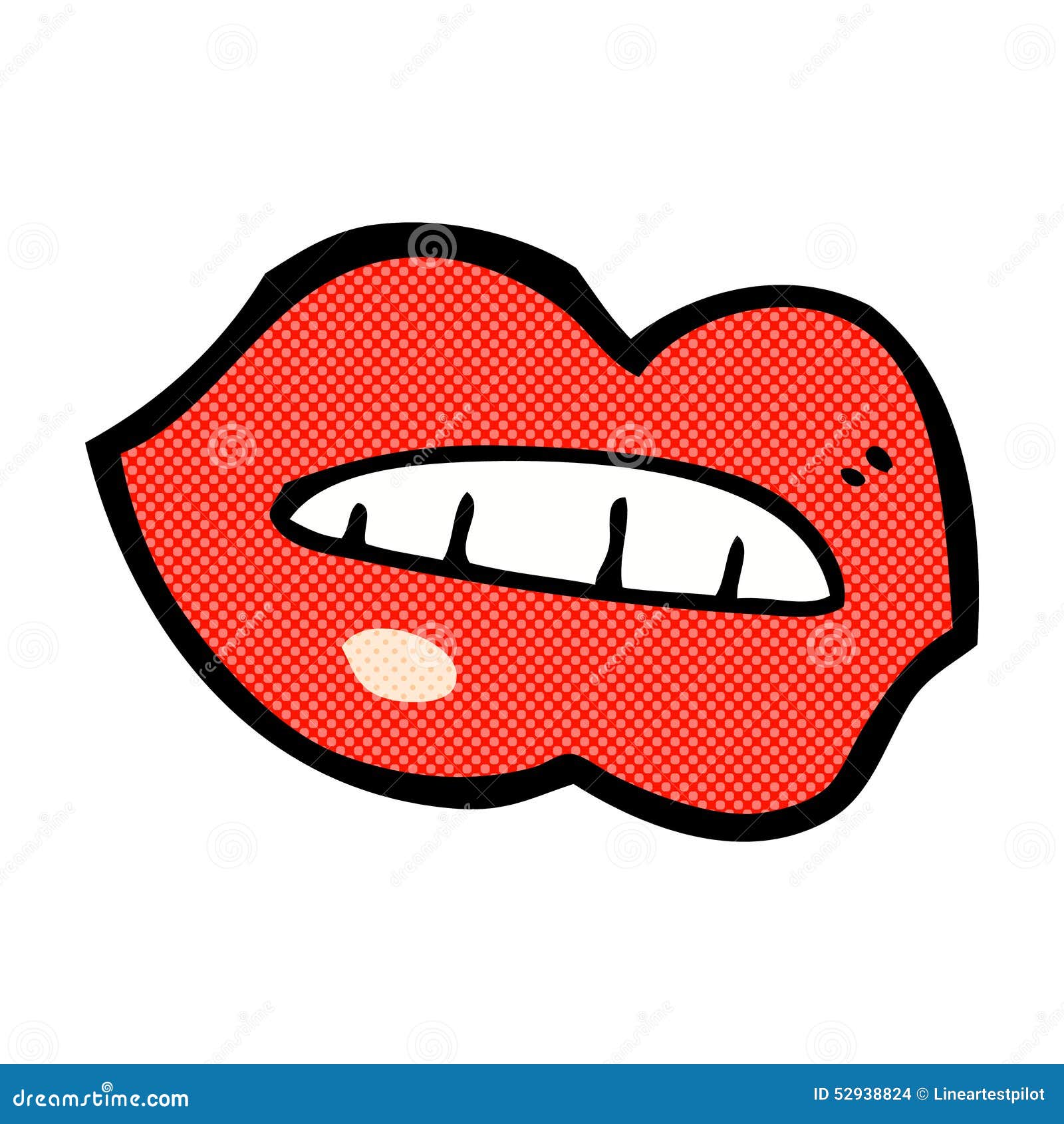 Comic cartoon lips stock illustration. Illustration of crazy 52938824