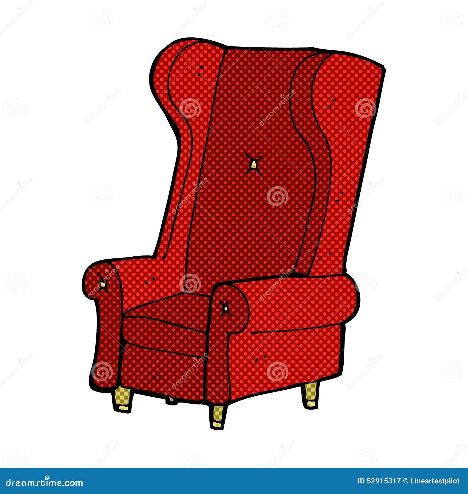 Comic cartoon old chair stock illustration. Illustration of print