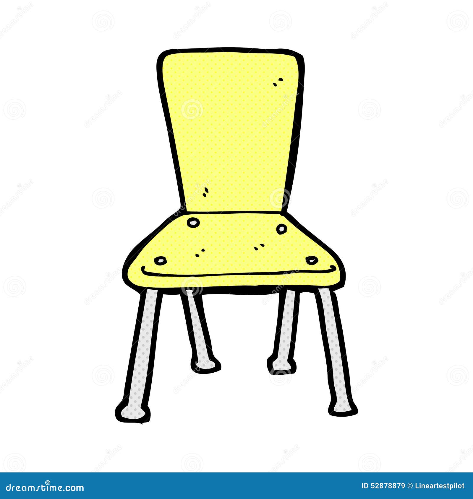 Comic Cartoon Old School Chair Stock Illustration - Illustration of line,  funny: 52878879