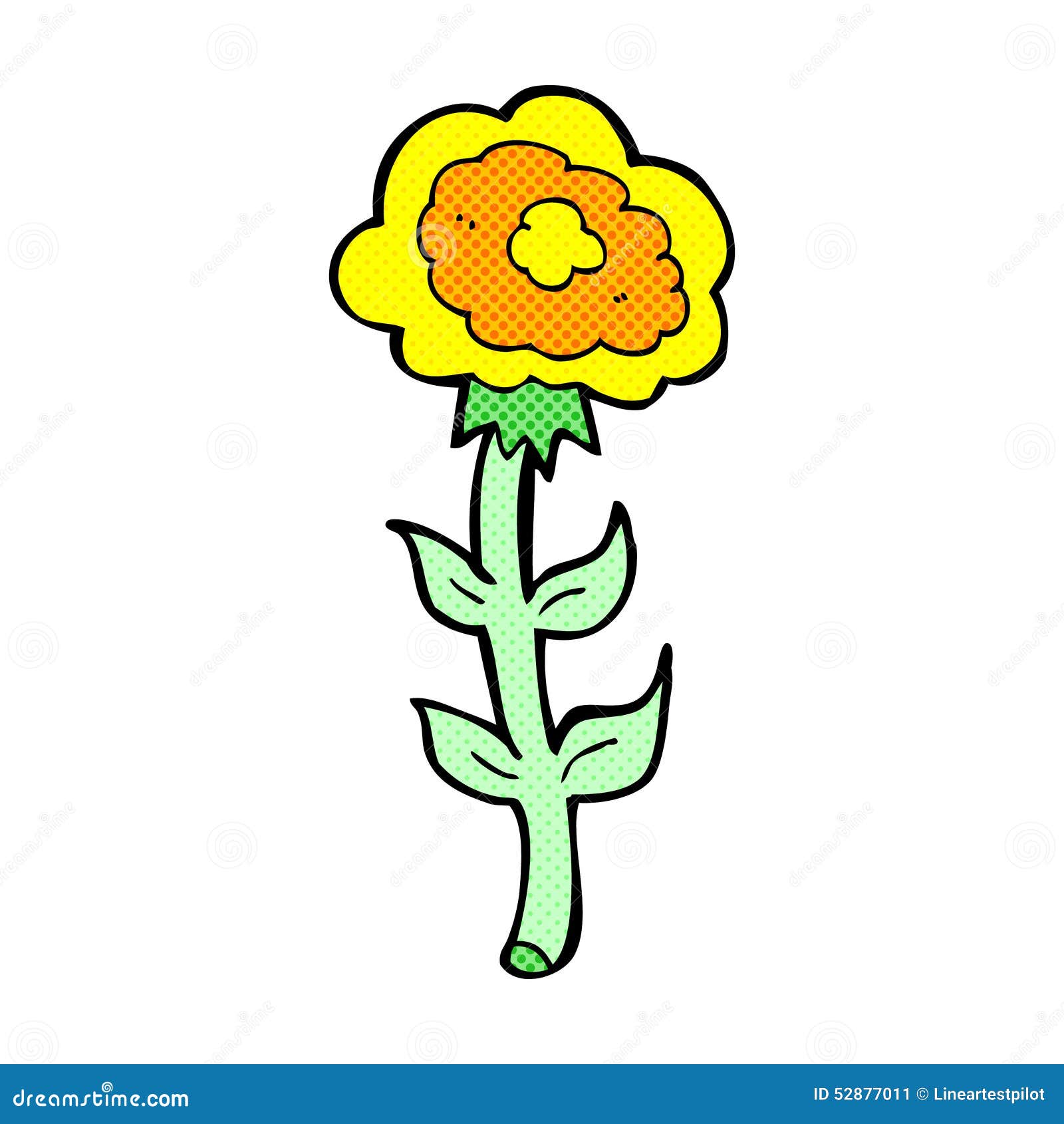 Comic cartoon rose stock illustration. Illustration of cheerful 52877011