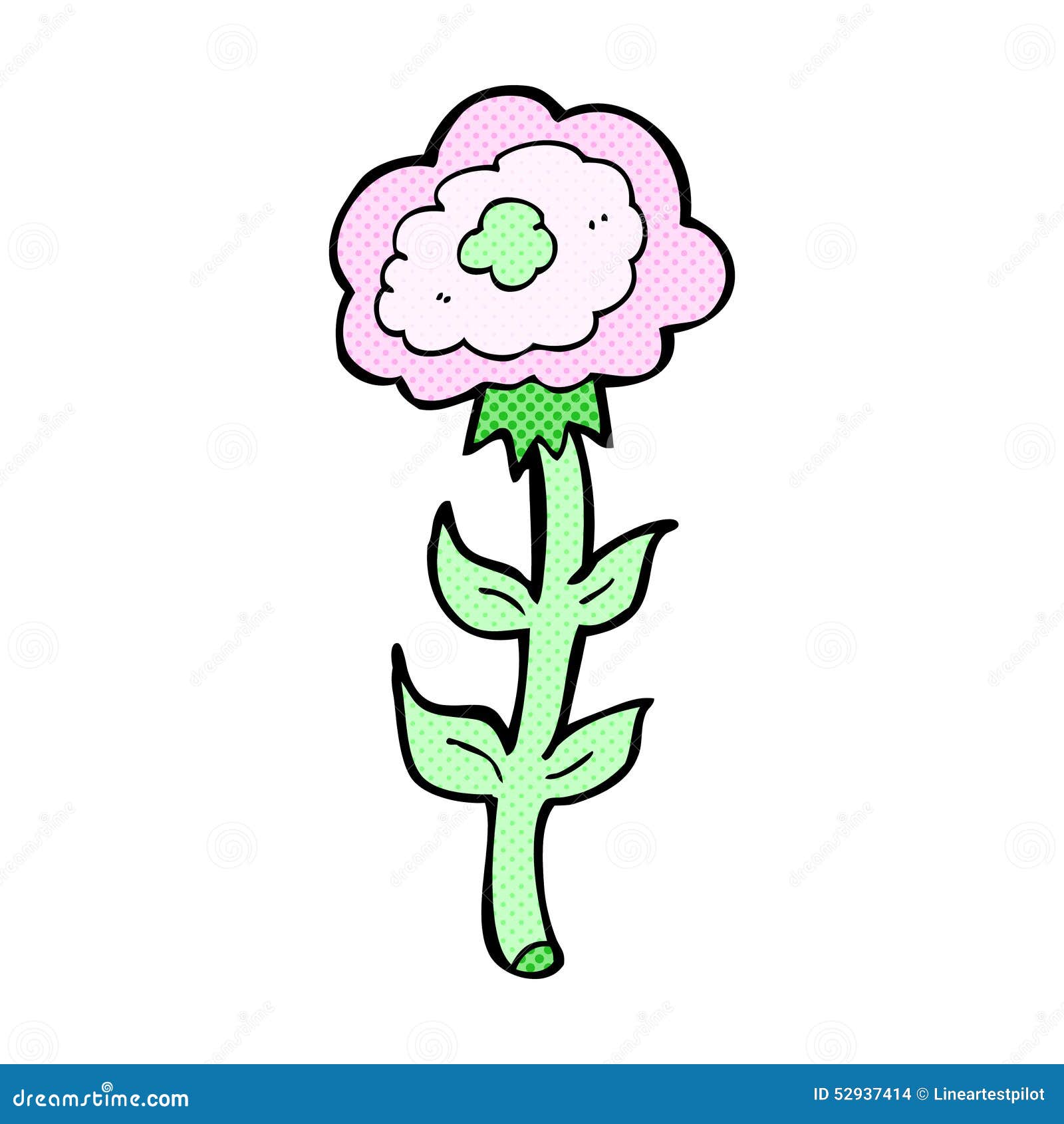 Comic cartoon rose stock illustration. Illustration of rose 52937414