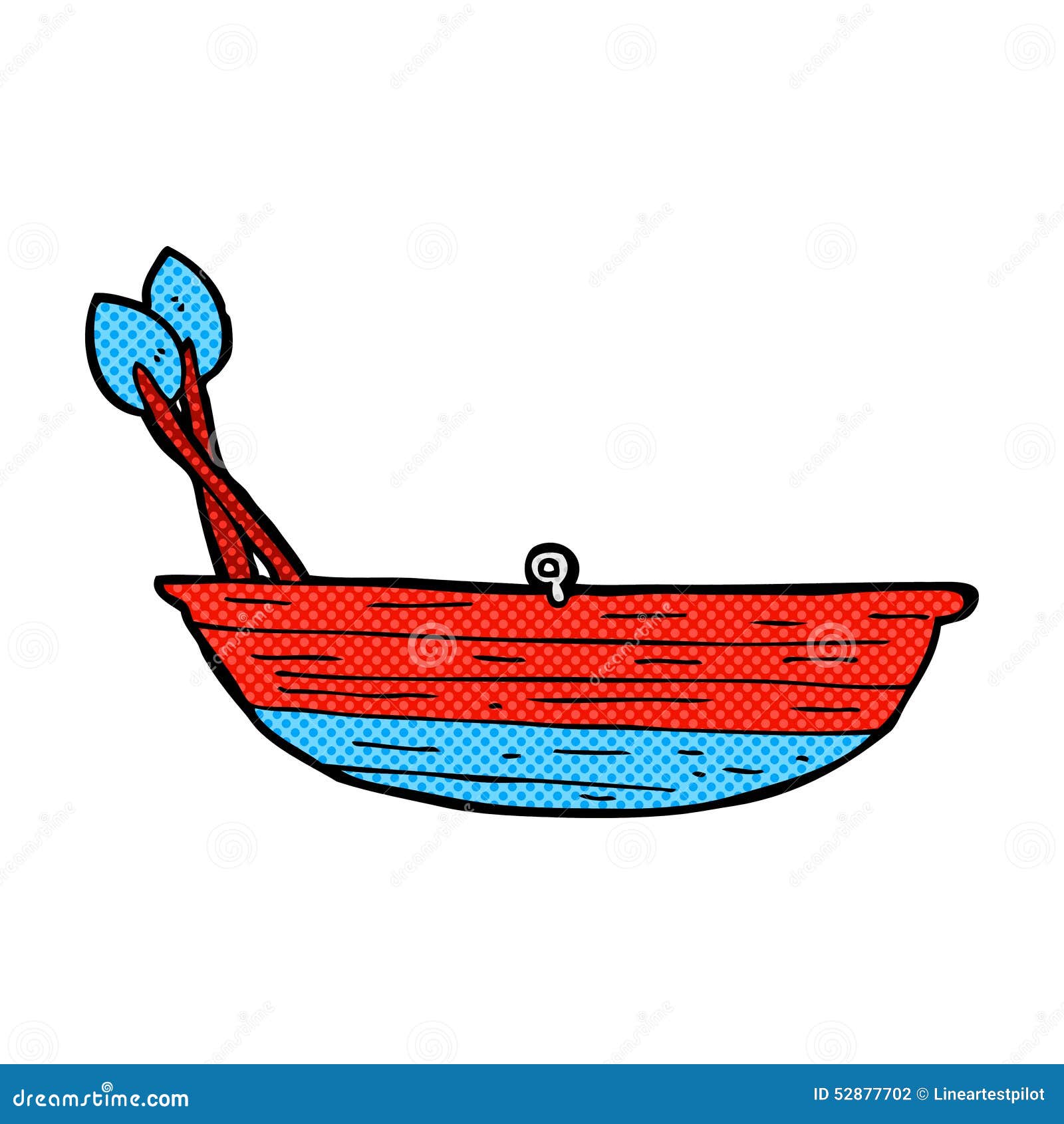 Comic Cartoon Rowing Boat Stock Illustration - Image: 52877702