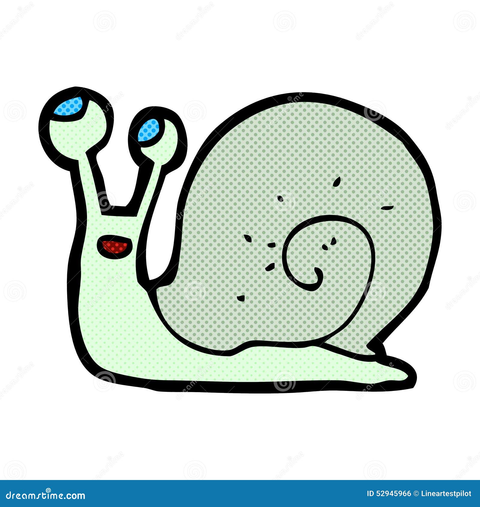 Comic cartoon snail stock illustration. Illustration of design 52945966