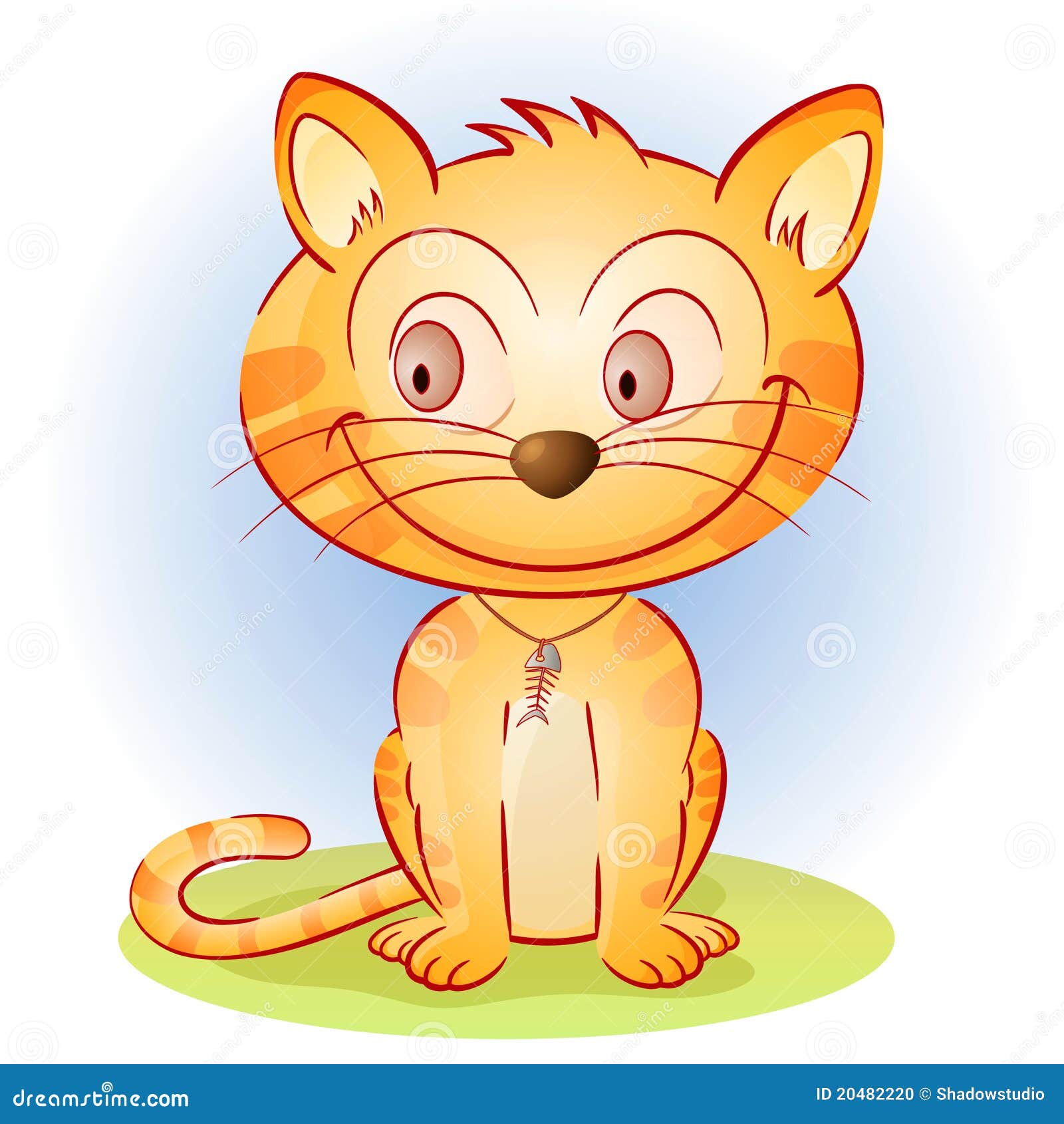 Comic Cat. Vector illustration of a little tiger cat.