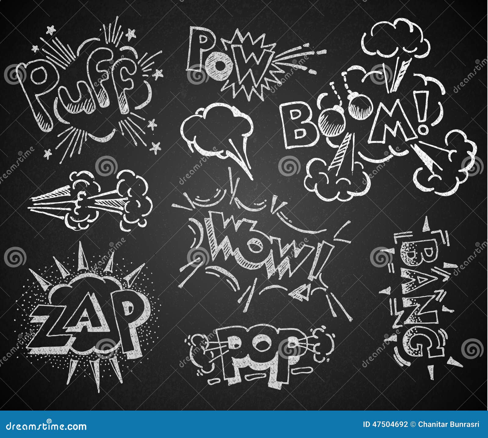 Comic on the chalkboard stock vector. Illustration of text 47504692