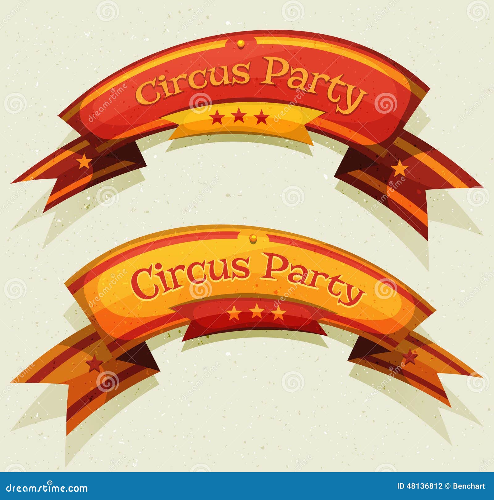 Comic Circus Party Banners and Ribbons Stock Vector - Illustration of funny,  leisure: 48136812