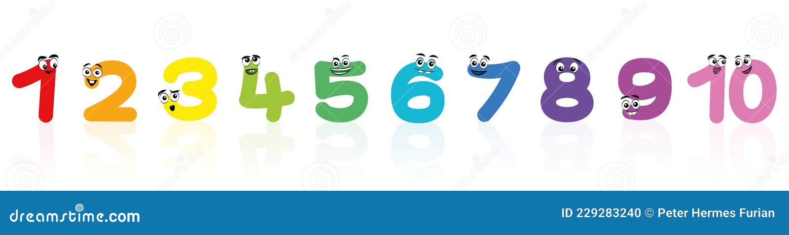 comic digits colorful funny numbers