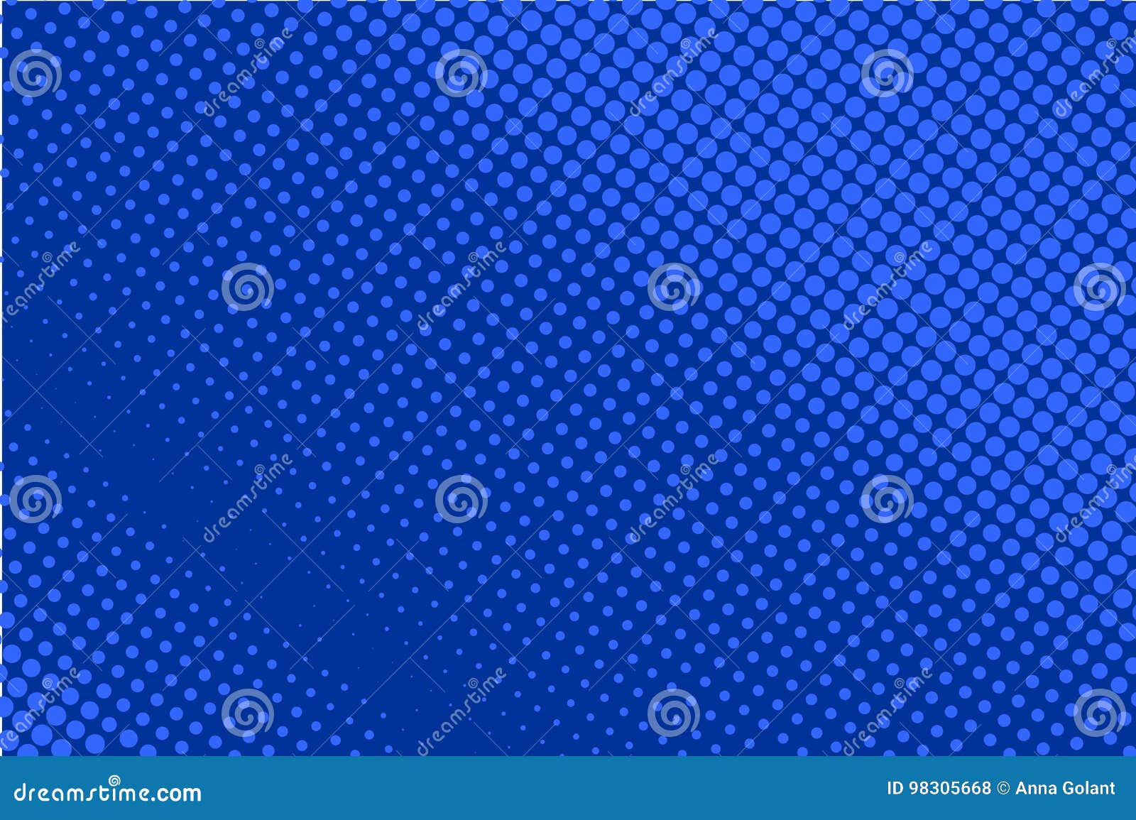 Comic Dotted Pattern. Blue Color. Halftone Background Retro Backdrop