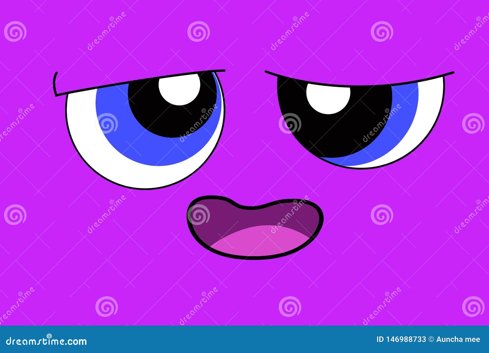 Comic Face Design on Purple Background Stock Illustration - Illustration of  theme, wallpaper: 146988733