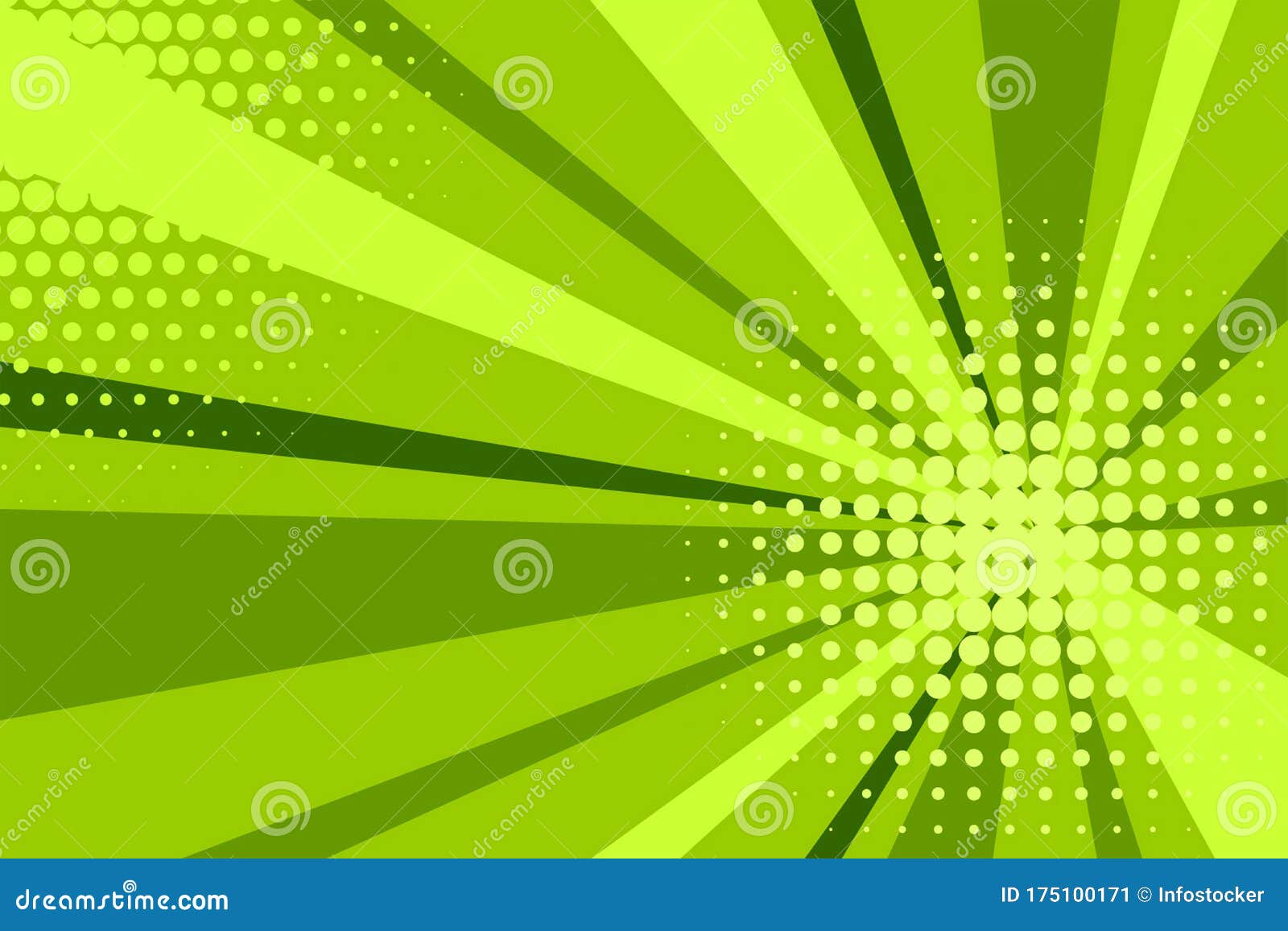 Comic Green Sunbeam Background Retro Pop Art Style Cartoon Stock Vector -  Illustration of light, effect: 175100171